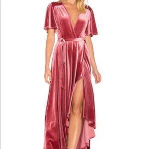 Privacy Please Krause Velvet Wrap Dress Deep Rose